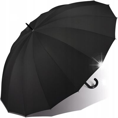Inny producent Parasol długi rodzinny XXL Happy Rain Golf czarny Inny producent Parasol długi rodzinny XXL Happy Rain Golf czarny