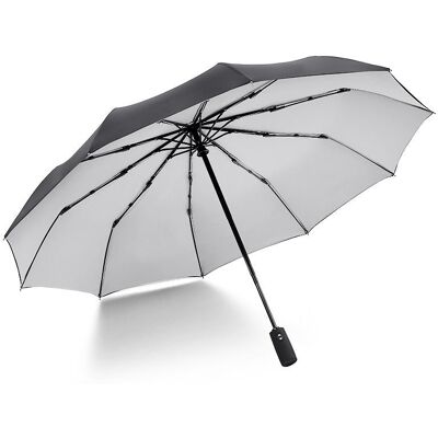 KRAGO ACCESSORIES Parasol Double 10-szprychowy, automatyczny z podwójną czaszą szary KRAGO ACCESSORIES Parasol Double 10-szprychowy, automatyczny z podwójną czaszą szary