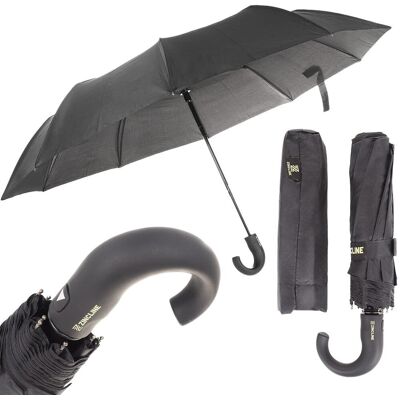 nieznany producent Parasol duży czarny półautomatyczny z półokrągłą rączką męski, damski nieznany producent Parasol duży czarny półautomatyczny z półokrągłą rączką męski, damski