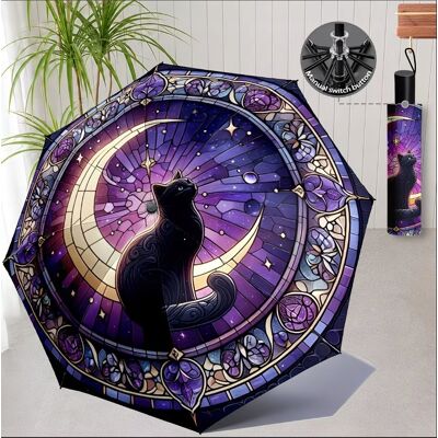 Inny producent PARASOL fioletowy witraż KAWAII ANIME POP ART PARASOLKA KOTY CZARNY KOT Inny producent PARASOL fioletowy witraż KAWAII ANIME POP ART PARASOLKA KOTY CZARNY KOT