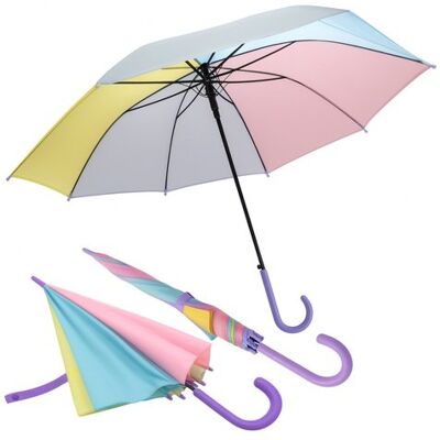 Okazeo Parasol pastelowy teczowy modny dzieciecy fioletowy uchwyt Okazeo Parasol pastelowy teczowy modny dzieciecy fioletowy uchwyt