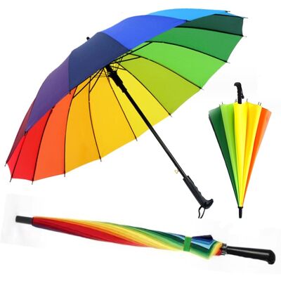 Okazeo Parasol przeciwdeszczowy rządowy długi duży tęczowy mocny XXL Okazeo Parasol przeciwdeszczowy rządowy długi duży tęczowy mocny XXL