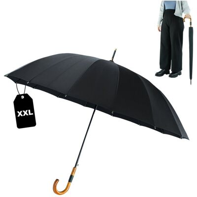 Solier Parasol przeciwdeszczowy składany bardzo duży 120 cm XXL, czarny Solier Parasol przeciwdeszczowy składany bardzo duży 120 cm XXL, czarny