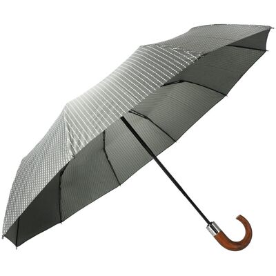 Inny producent Parasol Szary W Paski Z Zagiętą Rączką, Pełen Automat Inny producent Parasol Szary W Paski Z Zagiętą Rączką, Pełen Automat