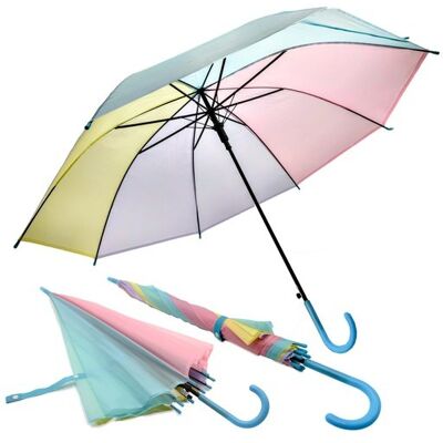 7&7 Parasol teczowy pastelowy elegancki kolorowy dla dzieci 8 drutów niebieska rączka 7&7 Parasol teczowy pastelowy elegancki kolorowy dla dzieci 8 drutów niebieska rączka