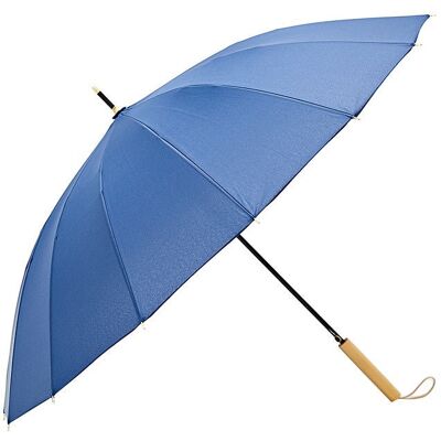 KRAGO ACCESSORIES Parasol typu laska z prostą drewnianą rączką 16 szprych niebieski KRAGO ACCESSORIES Parasol typu laska z prostą drewnianą rączką 16 szprych niebieski