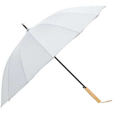 KRAGO ACCESSORIES Parasol typu laska z prostą drewnianą rączką 16 szprych szary KRAGO ACCESSORIES Parasol typu laska z prostą drewnianą rączką 16 szprych szary