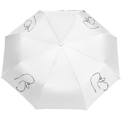 Manu24 Parasol z Psami Parasolka Pudel Składana, Lekka, Wiatroodporna Biały Manu24 Parasol z Psami Parasolka Pudel Składana, Lekka, Wiatroodporna Biały