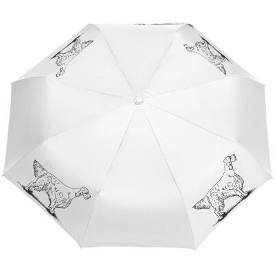 Manu24 Parasol z Psami Parasolka Setter Składana, Lekka, Wiatroodporna Biały Manu24 Parasol z Psami Parasolka Setter Składana, Lekka, Wiatroodporna Biały