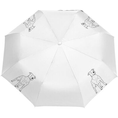 Manu24 Parasol z Psami Parasolka Stafik Składana, Lekka, Wiatroodporna Biały Manu24 Parasol z Psami Parasolka Stafik Składana, Lekka, Wiatroodporna Biały