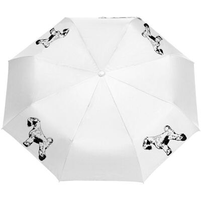 Manu24 Parasol z Psami Parasolka Sznaucer 2 Składana, Lekka, Wiatroodporna Biały Manu24 Parasol z Psami Parasolka Sznaucer 2 Składana, Lekka, Wiatroodporna Biały