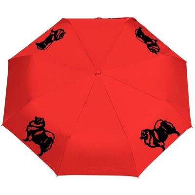 Manu24 Parasol z Psami Parasolka Szpic Składana, Lekka, Wiatroodporna Czerwony Manu24 Parasol z Psami Parasolka Szpic Składana, Lekka, Wiatroodporna Czerwony