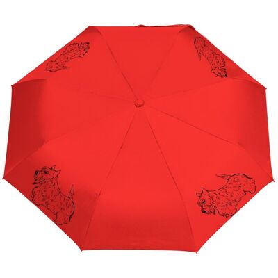 Manu24 Parasol z Psami Parasolka Terrier Szkocki Składana, Lekka, Wiatroodporna Czerwony Manu24 Parasol z Psami Parasolka Terrier Szkocki Składana, Lekka, Wiatroodporna Czerwony