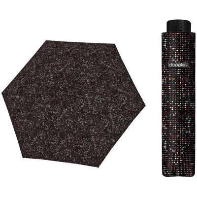 Parasolka damska do kieszeni lub torebki DOPPLER Fiber Havanna tylko 140 g, czarna Parasolka damska do kieszeni lub torebki DOPPLER Fiber Havanna tylko 140 g, czarna