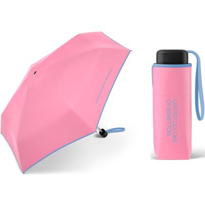 Parasolka do kieszeni lub torebki 17 cm składana na 5 BENETTON, różowa Parasolka do kieszeni lub torebki 17 cm składana na 5 BENETTON, różowa