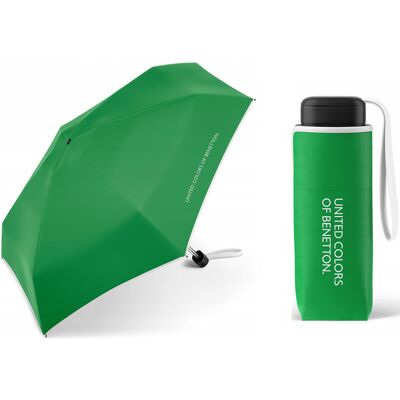 Parasolka do kieszeni lub torebki 17 cm składana na 5 BENETTON, zielona Parasolka do kieszeni lub torebki 17 cm składana na 5 BENETTON, zielona
