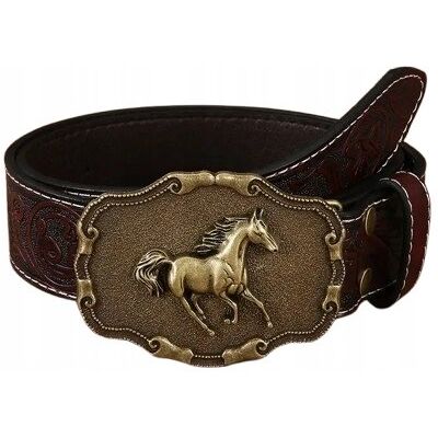 Inny producent Pas pasek kowbojski western cowboy KOŃ bordowy retro vintage kostium 120 cm Inny producent Pas pasek kowbojski western cowboy KOŃ bordowy retro vintage kostium 120 cm