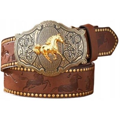 Inny producent Pas Pasek Kowbojski Western Złoty Koń Vintage Texas Retro Nity Dżety 120 Cm Inny producent Pas Pasek Kowbojski Western Złoty Koń Vintage Texas Retro Nity Dżety 120 Cm