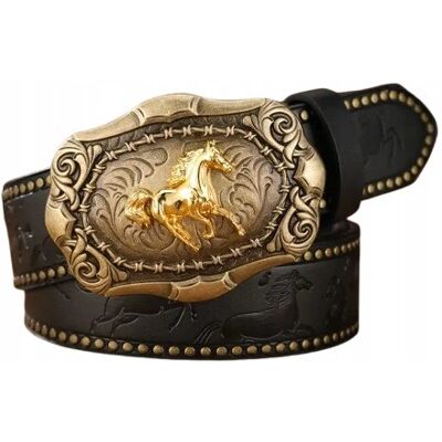 Inny producent Pas pasek kowbojski westernowy ZŁOTY KOŃ NITY retro vintage texas 120 cm Inny producent Pas pasek kowbojski westernowy ZŁOTY KOŃ NITY retro vintage texas 120 cm