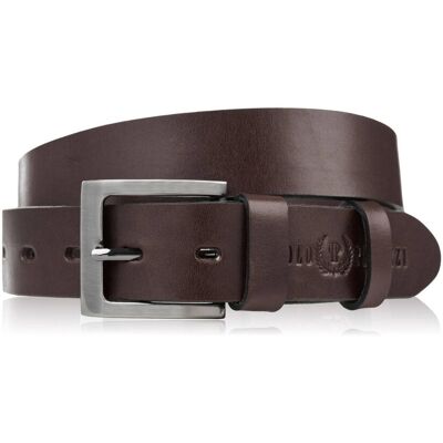 Paolo Peruzzi Pasek męski skórzany premium z klasyczną klamrą elegancki ciemnobrązowy 110 cm PG-10-DBR-110 Paolo Peruzzi Pasek męski skórzany premium z klasyczną klamrą elegancki ciemnobrązowy 110 cm PG-10-DBR-110