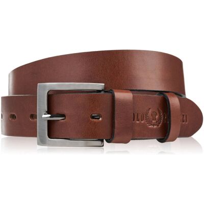 Paolo Peruzzi Pasek męski skórzany premium z klasyczną klamrą elegancki koniakowy 110 cm PG-10-CG-110 Paolo Peruzzi Pasek męski skórzany premium z klasyczną klamrą elegancki koniakowy 110 cm PG-10-CG-110