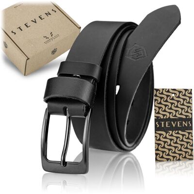 Pasek męski skórzany STEVENS czarny 3,5 cm – klamra czarna, długości 85-135 cm-105cm Pasek męski skórzany STEVENS czarny 3,5 cm – klamra czarna, długości 85-135 cm-105cm
