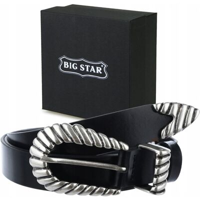 Inny producent Pasek Skórzany Damski Big Star Do Spodni Czarny Ii675021 +Etui 80/95 Cm Inny producent Pasek Skórzany Damski Big Star Do Spodni Czarny Ii675021 +Etui 80/95 Cm
