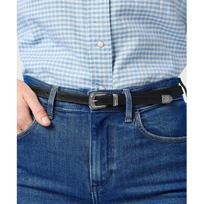 Pasek Wrangler Thin Western Belt 112365348 Black 85 Pasek Wrangler Thin Western Belt 112365348 Black 85