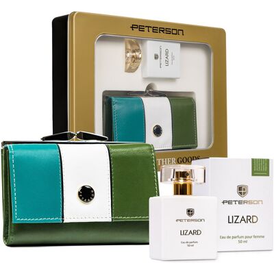 PETERSON zestaw upominkowy dla niej portfel skórzany + perfumy PETERSON zestaw upominkowy dla niej portfel skórzany + perfumy