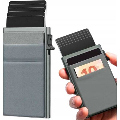 Lovly PORTFEL ALUMINIOWY MĘSKI Etui na Karty OCHRONA RFID PUDEŁKO SZARY Lovly PORTFEL ALUMINIOWY MĘSKI Etui na Karty OCHRONA RFID PUDEŁKO SZARY