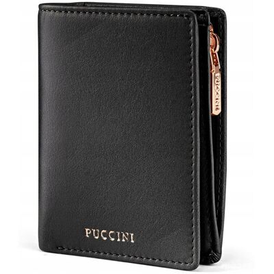 Portfel Damski Skórzany Mały Skóra Naturalna RFID PUCCINI Czarny ZN9006-1 Portfel Damski Skórzany Mały Skóra Naturalna RFID PUCCINI Czarny ZN9006-1