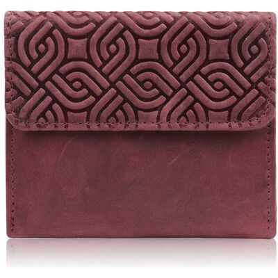 Paolo Peruzzi Portfel Damski Skórzany Vintage Mały Z Ochroną Rfid W Modny Geometryczny Wzór T-114-Hch Paolo Peruzzi Portfel Damski Skórzany Vintage Mały Z Ochroną Rfid W Modny Geometryczny Wzór T-114-Hch