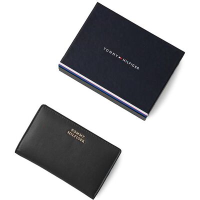 Portfel damski TOMMY HILFIGER mała portmonetka czarny poziomy TH Portfel damski TOMMY HILFIGER mała portmonetka czarny poziomy TH