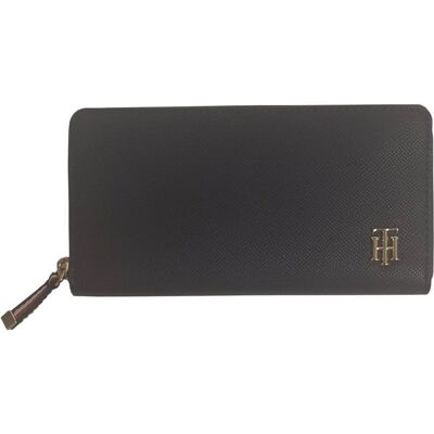 Portfel damski Tommy Hilfiger Saffiano Large czarny - AW0AW08507-CJM Portfel damski Tommy Hilfiger Saffiano Large czarny - AW0AW08507-CJM