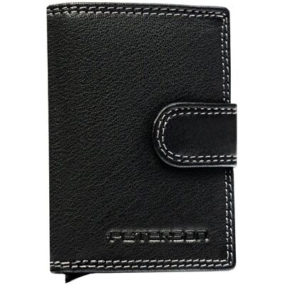 Portfel męski automatyczny z etui na karty smart wallet mały ze skóry naturalnej z RFID Peterson Portfel męski automatyczny z etui na karty smart wallet mały ze skóry naturalnej z RFID Peterson