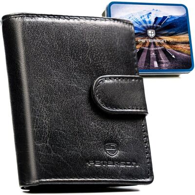 Portfel męski Peterson skórzany klasyczny z RFID ze skóry naturalnej na prezent elegancki czarny Portfel męski Peterson skórzany klasyczny z RFID ze skóry naturalnej na prezent elegancki czarny