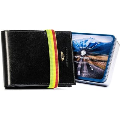 Portfel męski Peterson skórzany reggae ze skóry naturalnej rasta ochrona RFID czarny Portfel męski Peterson skórzany reggae ze skóry naturalnej rasta ochrona RFID czarny
