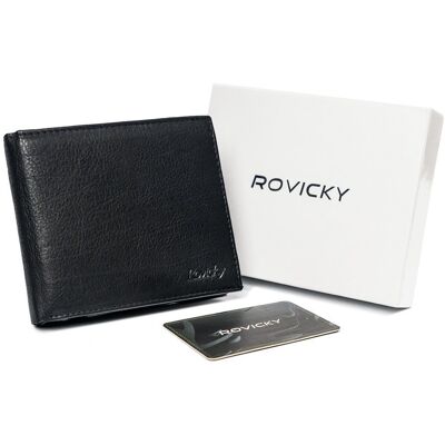 Cedar Portfel męski Rovicky elegancki ze skóry naturalnej skórzany pojemny RFID Cedar Portfel męski Rovicky elegancki ze skóry naturalnej skórzany pojemny RFID