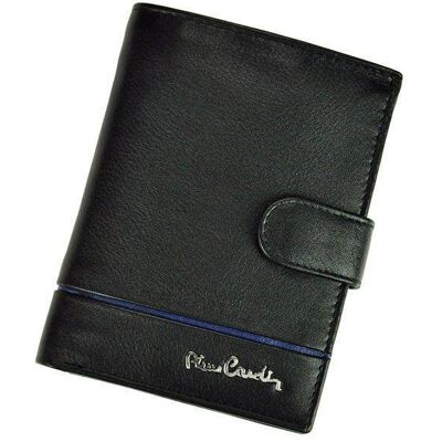 Pierre Cardin - Leather Wallet - Niebieskie przeszycia - Wallet Pierre Cardin - Leather Wallet - Niebieskie przeszycia - Wallet