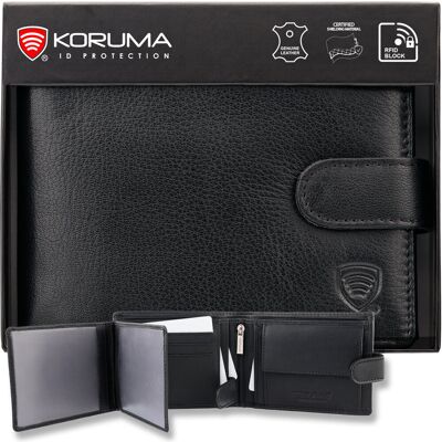 Portfel Męski Skórzany Rfid - Koruma, Czarny, Sm-905gbl Portfel Męski Skórzany Rfid - Koruma, Czarny, Sm-905gbl