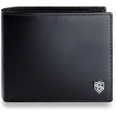 Portfel Męski Skórzany STEVENS Ochrona RFID Czarny - czarny Portfel Męski Skórzany STEVENS Ochrona RFID Czarny - czarny