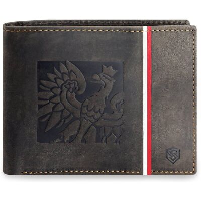 Portfel Męski Skórzany STEVENS Patriotyczny Orzeł Flaga Godło Polska RFID Brązowy Portfel Męski Skórzany STEVENS Patriotyczny Orzeł Flaga Godło Polska RFID Brązowy