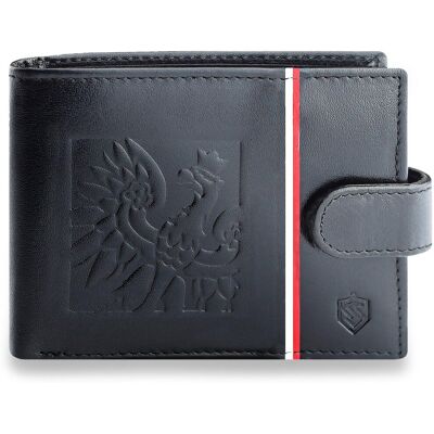 Portfel Męski Skórzany STEVENS Patriotyczny Orzeł Flaga Godło Polska RFID Zapinany Portfel Męski Skórzany STEVENS Patriotyczny Orzeł Flaga Godło Polska RFID Zapinany