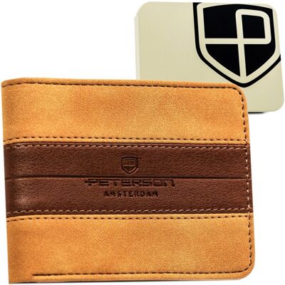Portfel męski z eko skóry mały kompaktowy elegancki ochrona RFID Peterson Portfel męski z eko skóry mały kompaktowy elegancki ochrona RFID Peterson