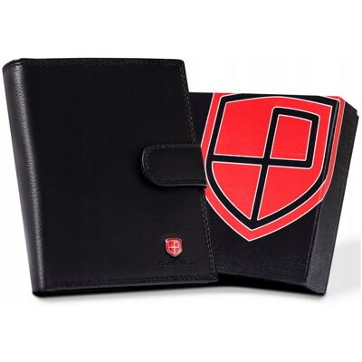 Portfel męski z ochroną kart RFID Peterson czarny skóra naturalna Portfel męski z ochroną kart RFID Peterson czarny skóra naturalna