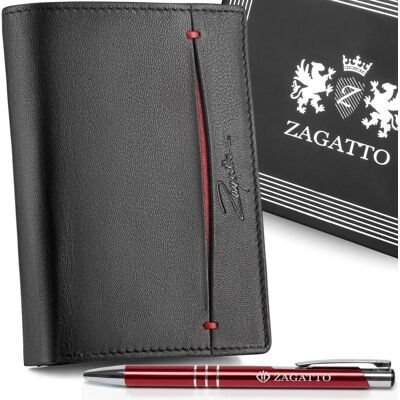 Zagatto Portfel męski ZG-N4-F4 RFID BLACK-RED Zagatto Portfel męski ZG-N4-F4 RFID BLACK-RED
