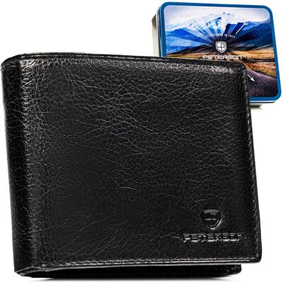 Portfel skórzany męski czarny RFID klasyczny elegancki na prezent PETERSON Portfel skórzany męski czarny RFID klasyczny elegancki na prezent PETERSON