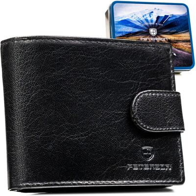 Portfel skórzany męski klasyczny elegancki RFID na prezent czarny PETERSON Portfel skórzany męski klasyczny elegancki RFID na prezent czarny PETERSON