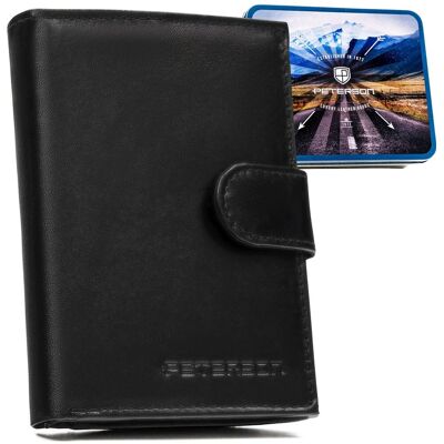 Portfel skórzany męski Peterson RFID ze skóry naturalnej zestaw prezentowy czarny Portfel skórzany męski Peterson RFID ze skóry naturalnej zestaw prezentowy czarny