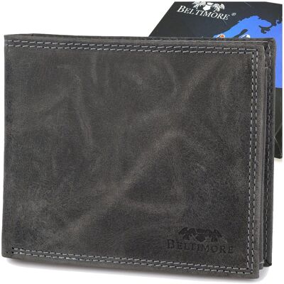 Portfel skórzany męski vintage poziomy klasyczny czarny RFiD Beltimore S51 Portfel skórzany męski vintage poziomy klasyczny czarny RFiD Beltimore S51